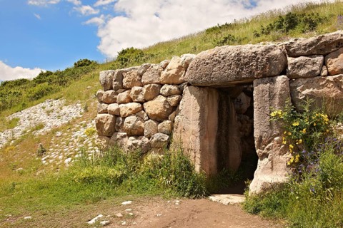 Gate to tunnel under the walls of the Hittite capital Hattusa