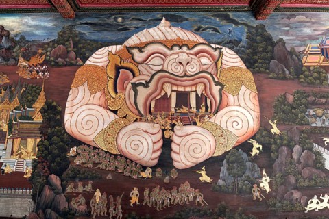 Hanuman protecting Rama Pavilion