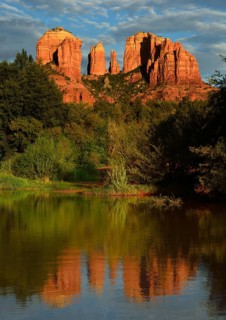 Reflection of Cathedral Rock in Oak Creek River