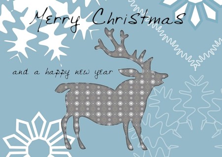 Christmas card 'Merry Christmas and a Happy New Year'