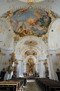 Ceiling frescoes in the church