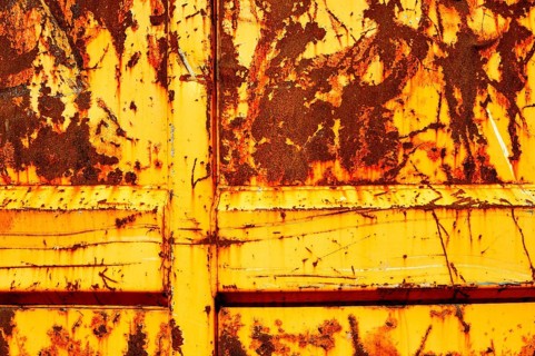 Yellow-orange paint and rust