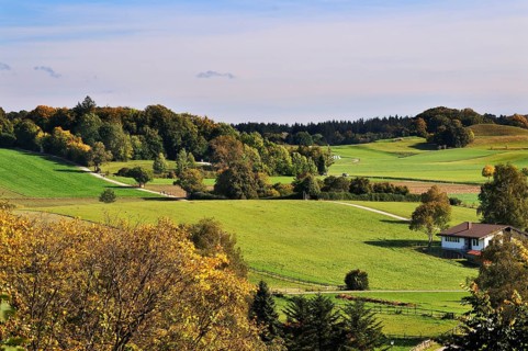 View of the fields and woods of Andechs