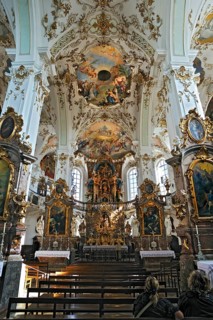 Main altar and ceiling frescoes