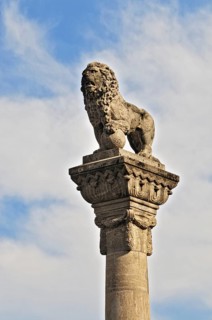 Lion pillar on Cathedral Square