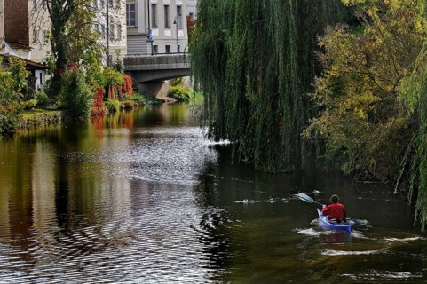 Paddler on the Altmuehl River