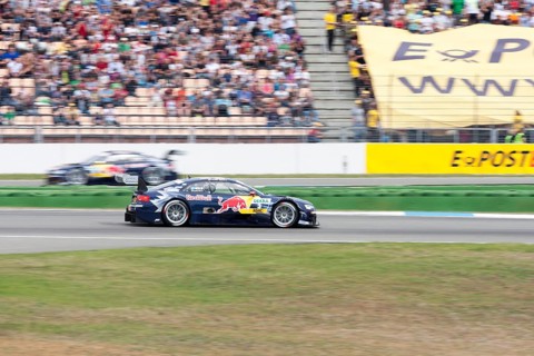 DTM race car of Mattias Ekstroem at the Hockenheimring race track