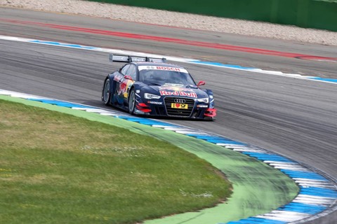 DTM race car of Mattias Ekstroem at the Hockenheimring race track