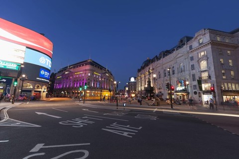 Piccadilly Circus at night