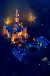 Aerial view of Moyland moated castle