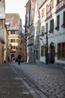 Georgengasse street in the old town of Rothenburg ob der Tauber