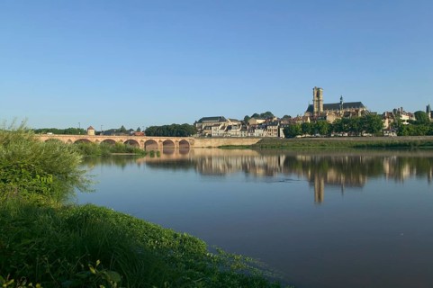Saint-Cyr-et-Sainte-Juliette cathedral across River Loire
