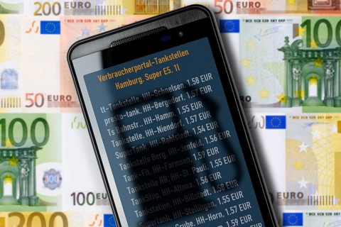 Smartphone with current fuel prices