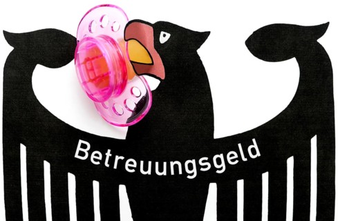 German federal eagle with pacifier