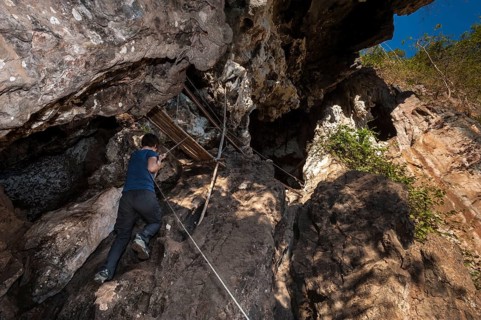 Woman climbing