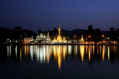Pagoda or Chedi at dusk