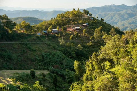 Village on a hill