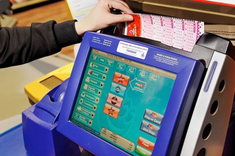 Camelot National Lottery Terminal in a shop