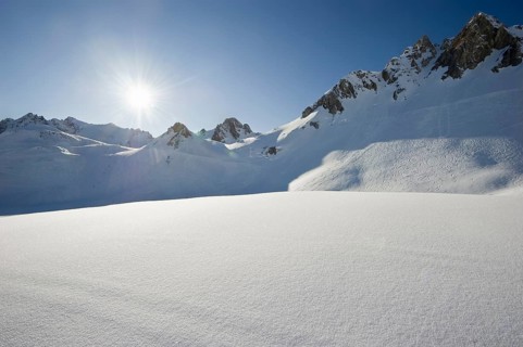 Snowy mountain landscape