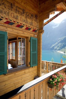 Log chalet at Oeschinensee