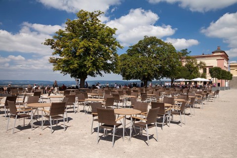 Restaurant on the viewing platform of Ehrenbreitstein Castle