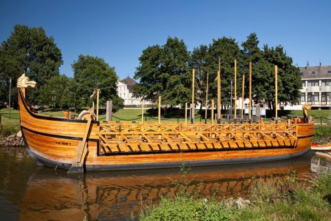 Replica of a Roman wine boat