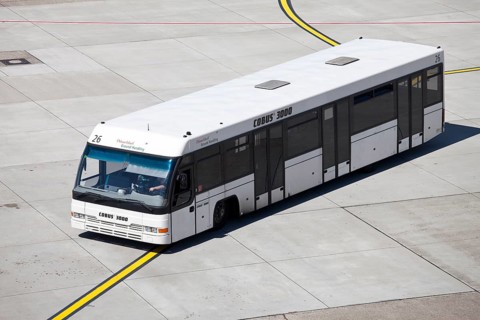 Bus on the manoeuvring area