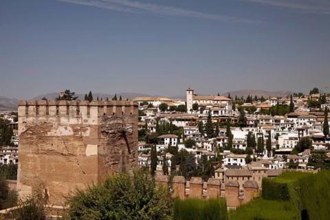 View of Albayzin district as seen from the the Alhambra