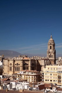 View from Alcazaba Fortress towards the historic city centre and Catedral de la Encarnación