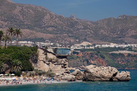 Coast with the observation deck of Balcon de Europa