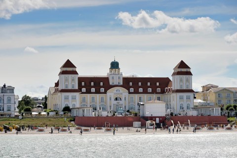 Beach and the Kurhaus spa building