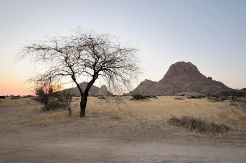 Savannah landscape with rock formations