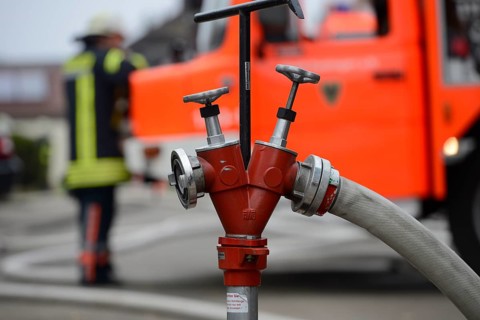 Firefighters in operation