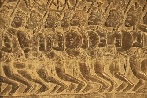 Bas-relief of soldiers at war