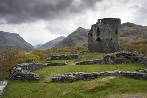 Ruined thirteenth century castle with keep