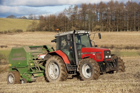 Massey Fergusson tractor with McHale round baler