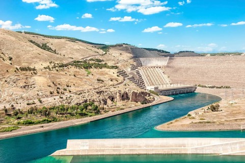 Dam over the Euphrates river