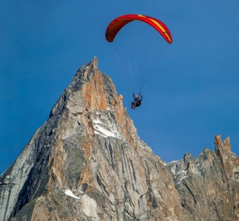 Paraglider at Mt Aguille de Blaitiere