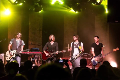 Swiss pop band Lovebugs performing live in the Schueuer concert hall