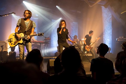 Swiss pop band Lovebugs performing live in the Schueuer concert hall
