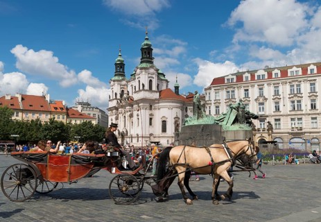 Horse-drawn carriage on Old Town Square