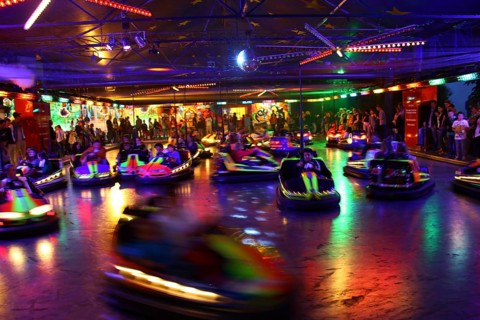 Fairground ride at night