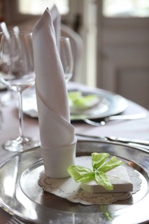 Table decoration at a wedding reception
