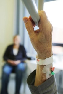 Elderly man in a hospital
