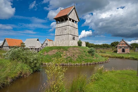 Motte with bailey and moat