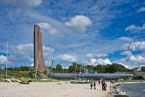 The Navy memorial with the U995 submarine