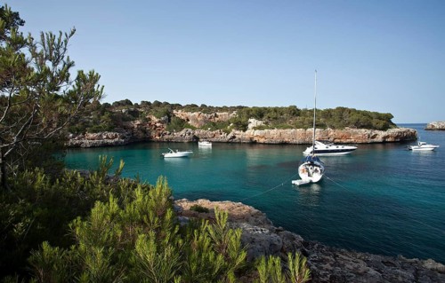 Boats at anchor in the bay