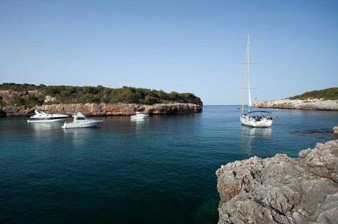 Boats at anchor in the bay