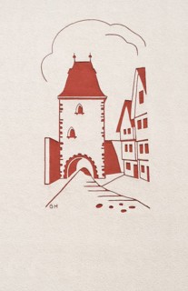 Sgraffito of the Marburg Gate from the '50s