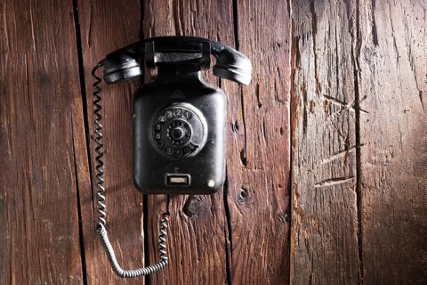 Old Bakelite wall telephone from 1950